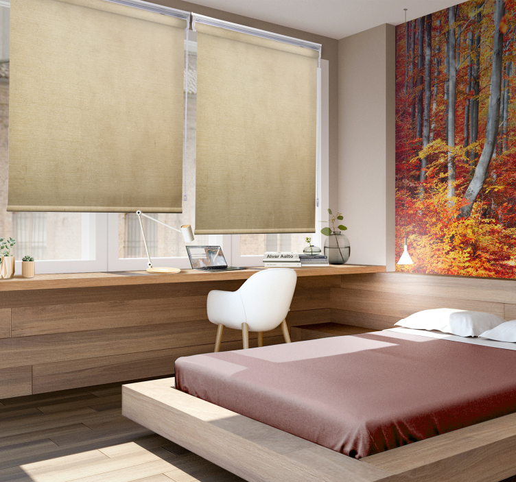 Rustieke rolgordijnen Beige tinten - TenStickers