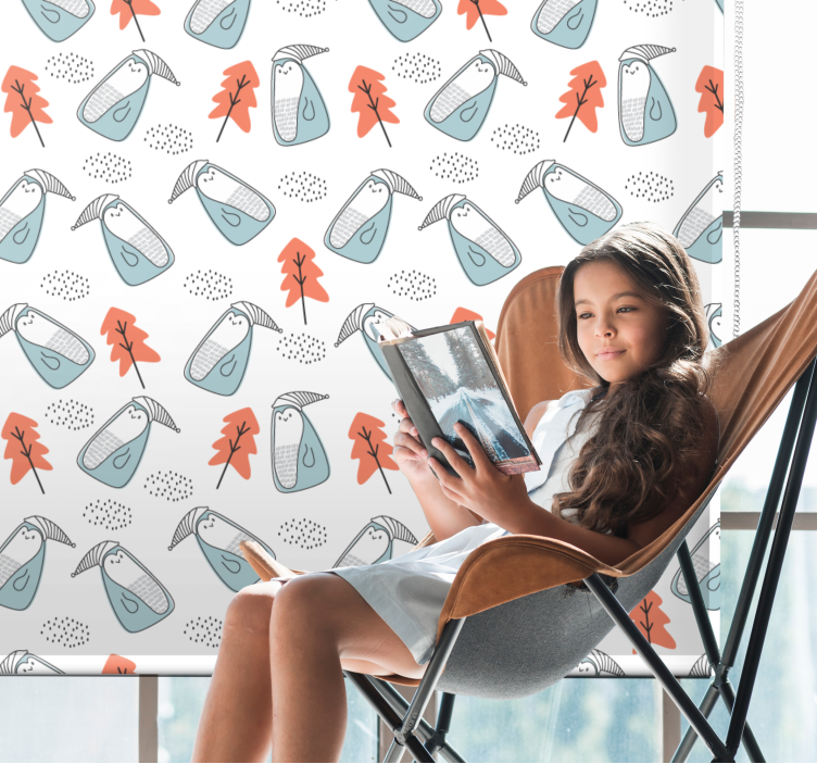 Pinguïns met hoeden raambekleding Scandinavisch - TenStickers