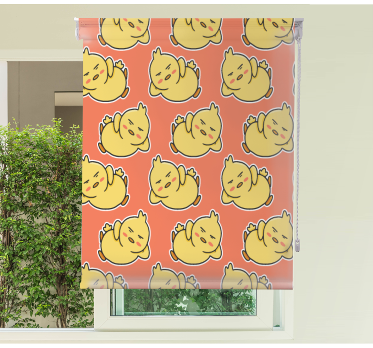 Gele kuikentjes karakters rolgordijn dieren - TenStickers