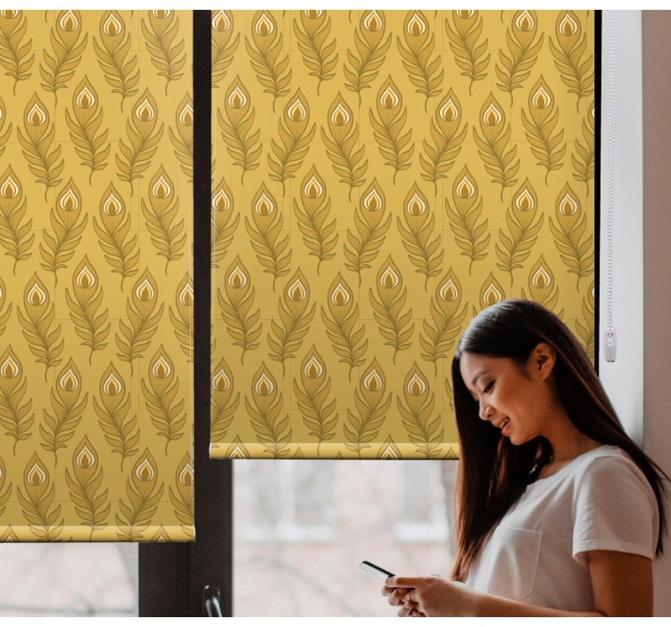 Sierlijk bladmotief rolgordijn bloemen en planten - TenStickers