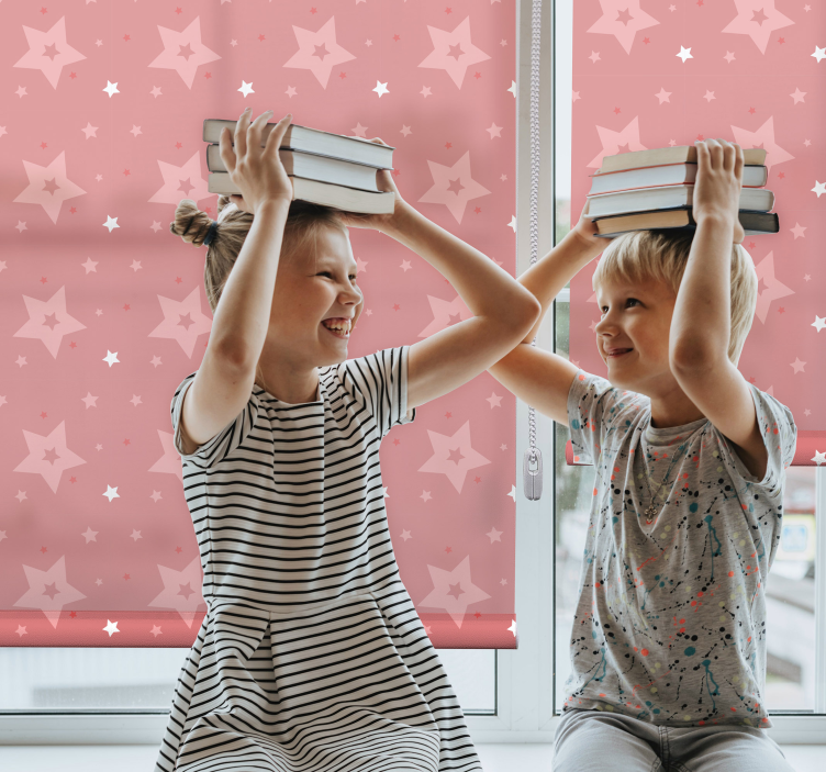 Speels sterrenpatroon rolgordijn kinderkamer - TenStickers