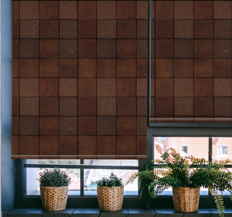 Tegelmotieven rustieke rolgordijn keuken - TenStickers