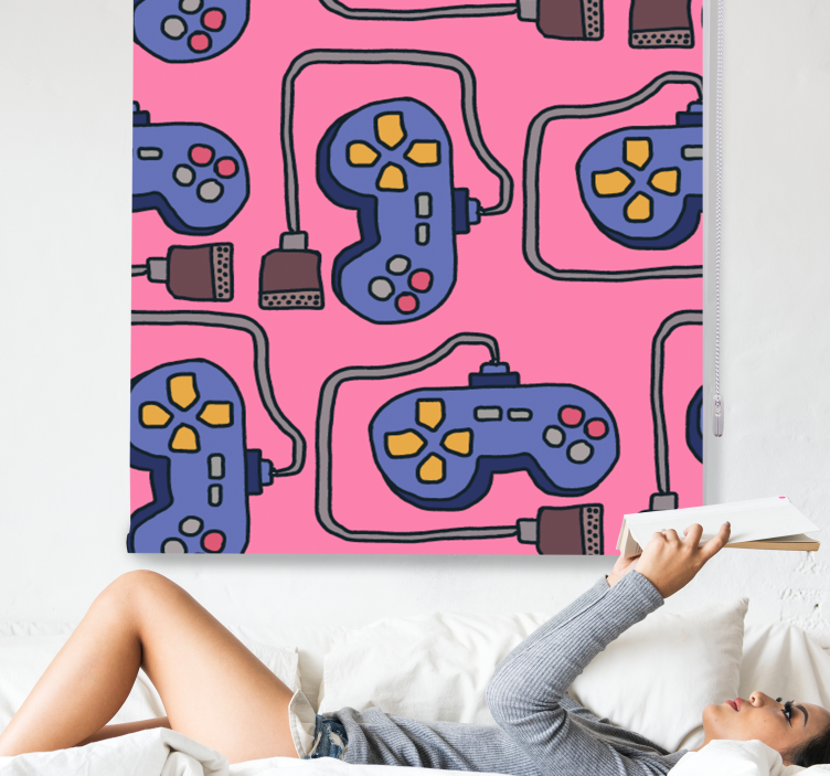 Videogamecontrollers nerd rolgordijn - TenStickers