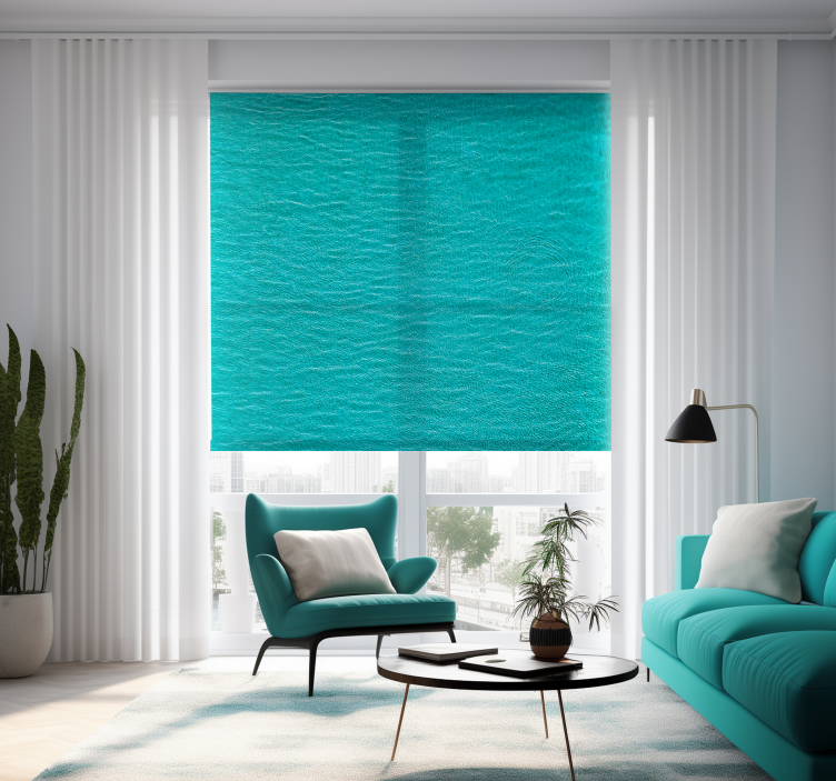 Rolgordijn woonkamer met turquoise watertextuur - TenStickers