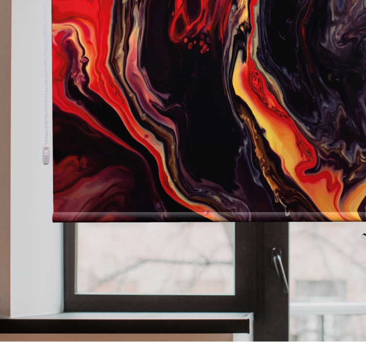 Wervelende rood en zwart rolgordijn textuur en patroon - TenStickers