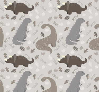 Grijs patroon raambekleding dinosaurus - TenStickers