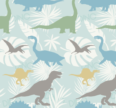 Pastelkleurenpatroon raambekleding dinosaurus - TenStickers