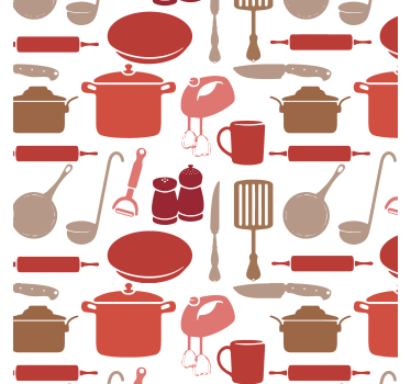 Keukengereedschap rolgordijn keuken - TenStickers
