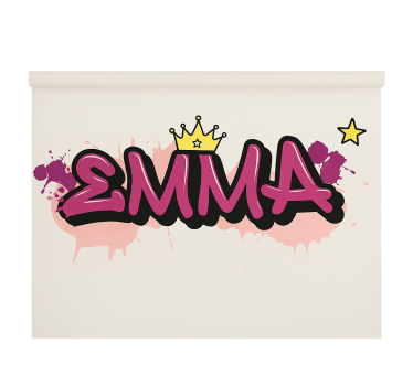 Roze aangepaste graffiti rolgordijn kinderkamer - TenStickers
