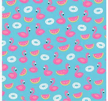 Blauwe flamingoprint rolgordijn kinderkamer - TenStickers