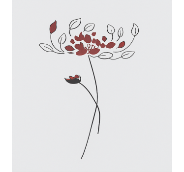 Minimalistische botanische schets rolgordijn kinderkamer - TenStickers