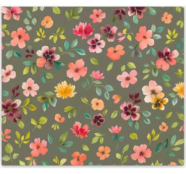 Levendige aquarelbloemen rolgordijn keuken - TenStickers