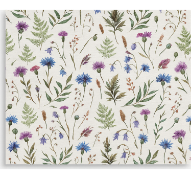 Patroon van een wilde bloemenweide rolgordijn woonkamer - TenStickers