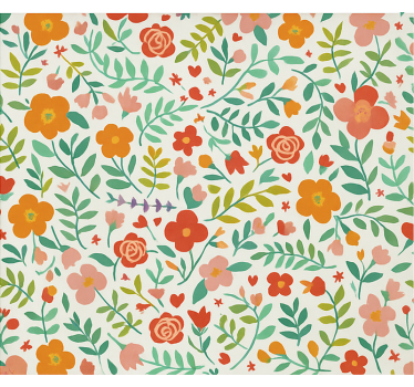 Vrolijke gestileerde bloemen babykamer rolgordijn - TenStickers