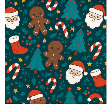 Feestelijke ornamenten achtergrond rolgordijn woonkamer - TenStickers