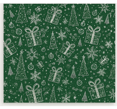 Groen witte kerst rolgordijn woonkamer - TenStickers