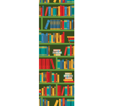 Thuis kantoor raambekleding vintage groene bibliotheek - TenStickers