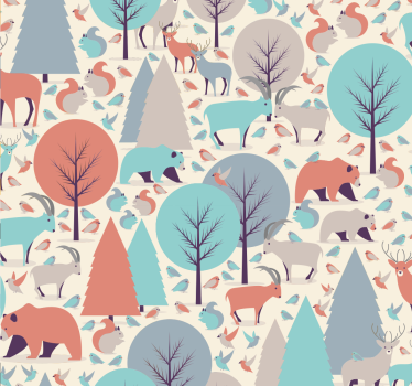 Rolgordijn kinderkamer scandinavisch boslandschap - TenStickers
