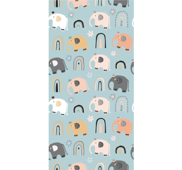 Rolgordijn kinderkamer olifant regenboogmotieven - TenStickers