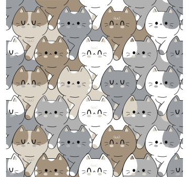 Rolgordijn kinderkamer kattenillustratie - TenStickers
