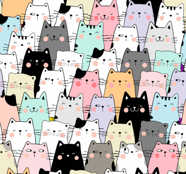 Rolgordijn kinderkamer katten - TenStickers