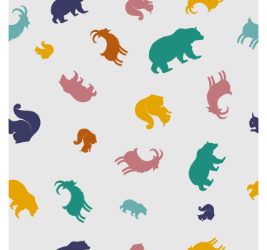 Rolgordijn kinderkamer chamois en beren patroon - TenStickers