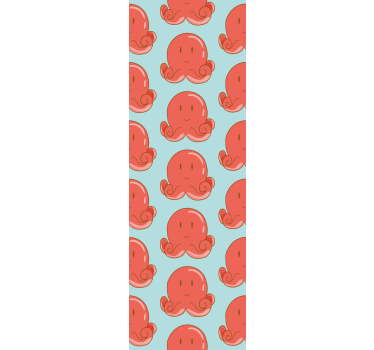Rolgordijn kinderkamer patroon rode octopus - TenStickers