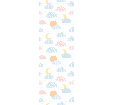 Rolgordijn kinderkamer schattige wolkenpatronen - TenStickers