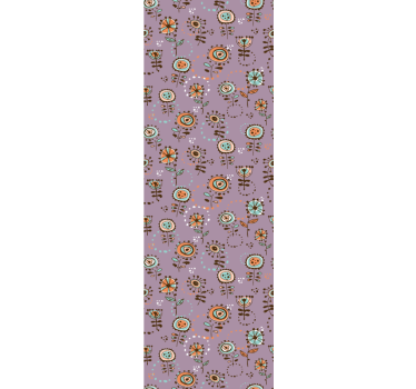 Rolgordijn kinderkamer zweeds roze bloemenpatroon - TenStickers