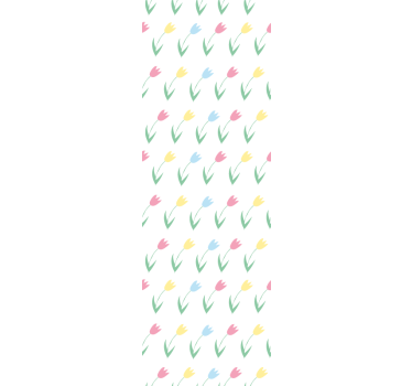 Rolgordijn kinderkamer kleurrijk tulpen bloemenpatroon - TenStickers