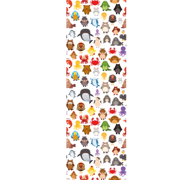 Rolgordijn kinderkamer wilde dieren in kleuren - TenStickers