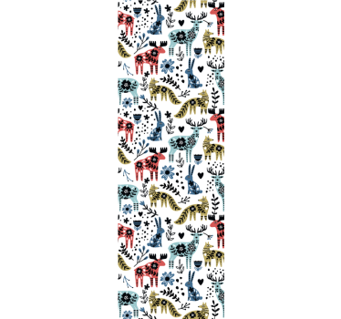 Rolgordijn kinderkamer mooie rendier en vos - TenStickers