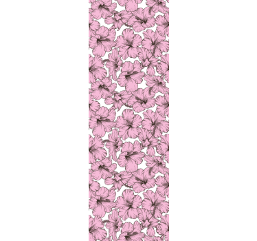 Rolgordijn kinderkamer patroon roze hibiscus bloemen - TenStickers