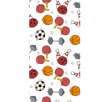 Rolgordijn kinderkamer sportuitrusting in doodle stijl - TenStickers