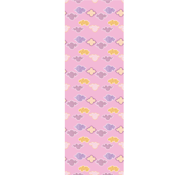 Rolgordijn kinderkamer ontwerp met roze wolken - TenStickers