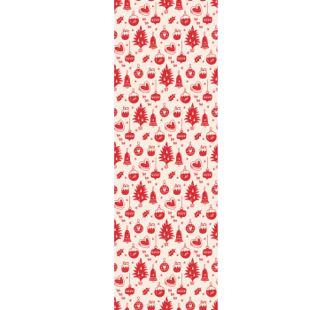 Rolgordijn kinderkamer schattig rood en roze kerstpatroon - TenStickers