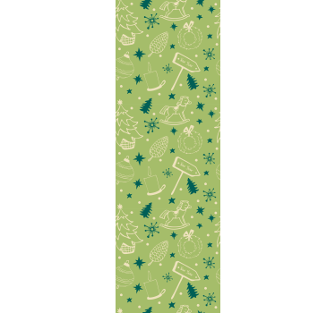 Rolgordijn kinderkamer kerst elementen groene achtergrond - TenStickers