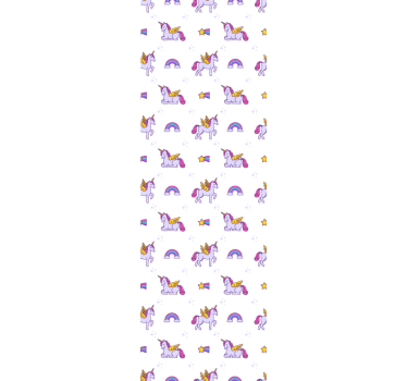 Rolgordijn kinderkamer roze pastel eenhoorns met vleugels - TenStickers