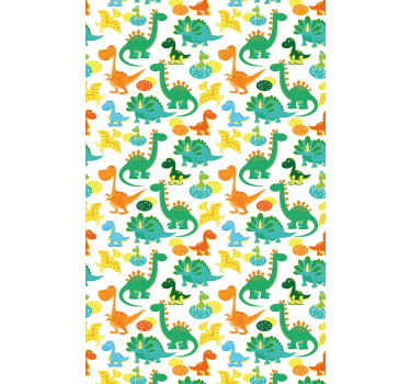 Rolgordijn kinderkamer kleurrijk dinosaurussen patroon - TenStickers