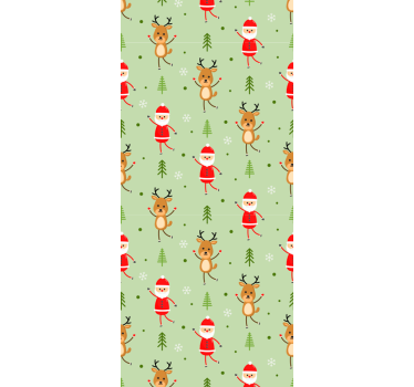 Rolgordijn kinderkamer kerstman en zijn rendier - TenStickers