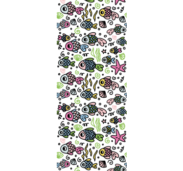 Rolgordijn kinderkamer met multicolor vissen patroon - TenStickers