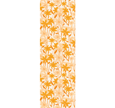 Rolgordijn kinderkamer schattige kleine oranje bloemen - TenStickers