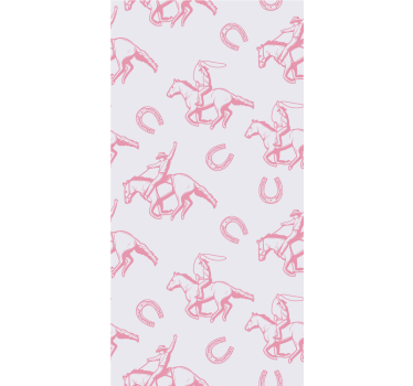 Rolgordijn kinderkamer roze cowboypaardenpatroon - TenStickers