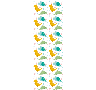 Rolgordijn kinderkamer schattig dinosaurussen patroon - TenStickers
