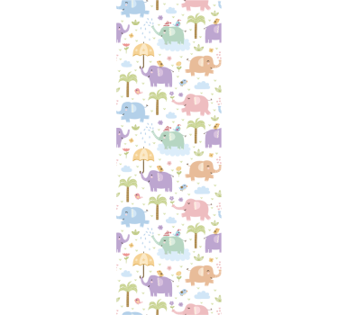 Rolgordijn kinderkamer schattig olifantenpatroon - TenStickers