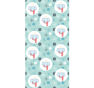 Rolgordijn kinderkamer winter olifant koning - TenStickers