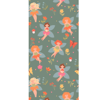 Rolgordijn kinderkamer vrouwen bloemen - TenStickers