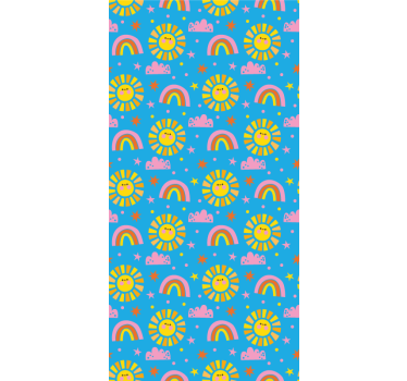 Rolgordijn kinderkamer blauwe regenbogen - TenStickers