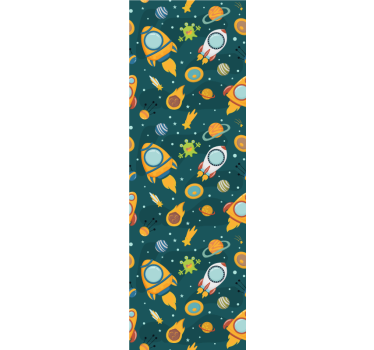 Rolgordijn kinderkamer nieuwe planeet met grappige aliens - TenStickers