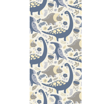 Rolgordijn kinderkamer blauwe dinosaurussen nordic stijl - TenStickers